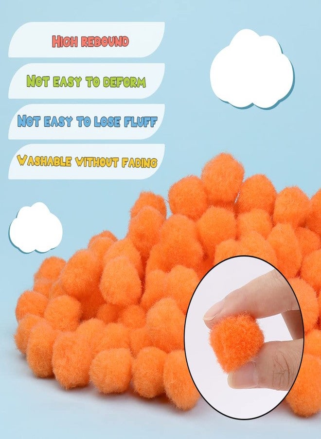 MORFEN 150 Pieces Pom Poms, 1 Inch Orange Craft Pom Poms, Fuzzy Pompom Puff Balls, Small Pom Pom Balls for Party Home Decorations, DIY Arts, Crafts Projects for Family - Image 3